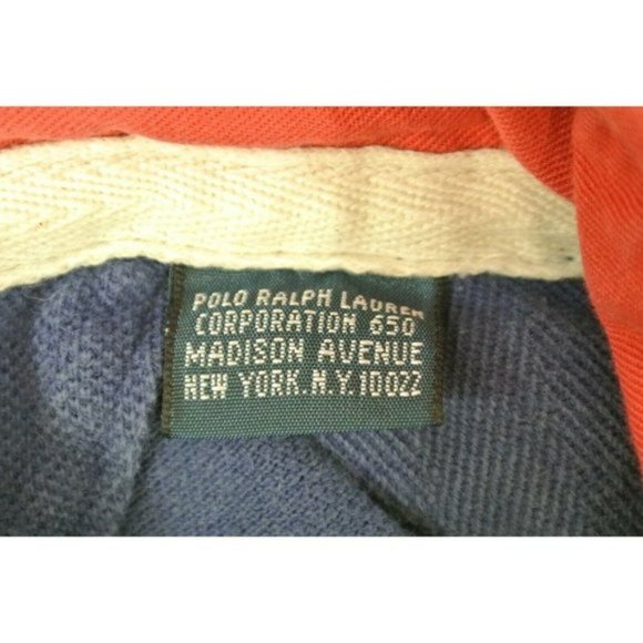 Polo Ralph Lauren Shirt Navy Blue w Red Collar RLPC Crest Custom Fit Mens - Picture 9 of 10